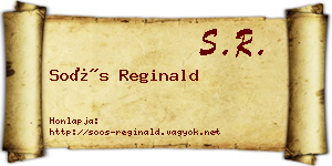 Soós Reginald névjegykártya